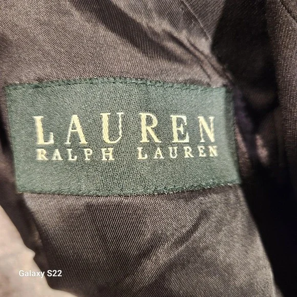 Lauren Ralph‎ Lauren Blazer Mens 44R Black 100% Wool 2 Button Notch Lapel Lined